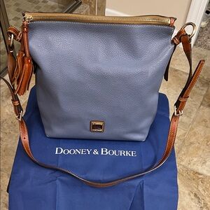 Dooney & Bourke Slate Blue Leather Shoulder Bag